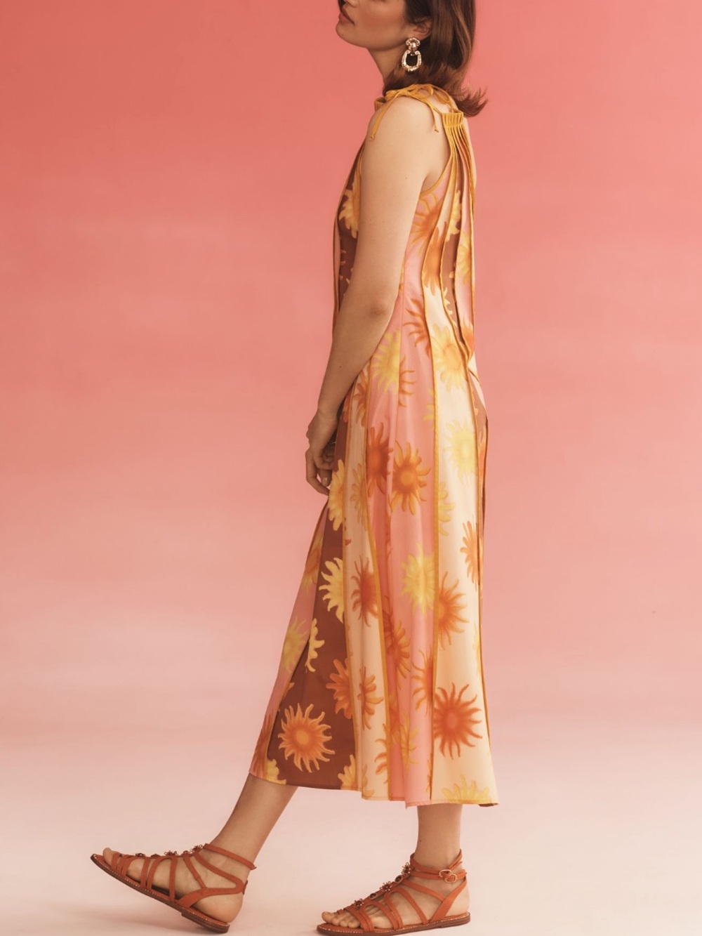 NWT FARM Rio x Anthropologie One Shoulder Seamed A-Line Sunburst Dress - Picture 3 of 12
